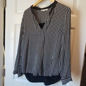 Daniel Rainn black & white polka dot long sleeve b